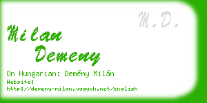 milan demeny business card